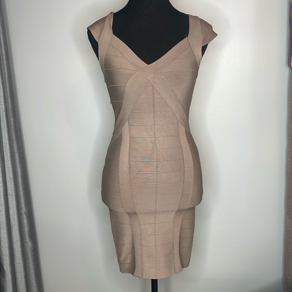 Guess Taupe Knit Dress